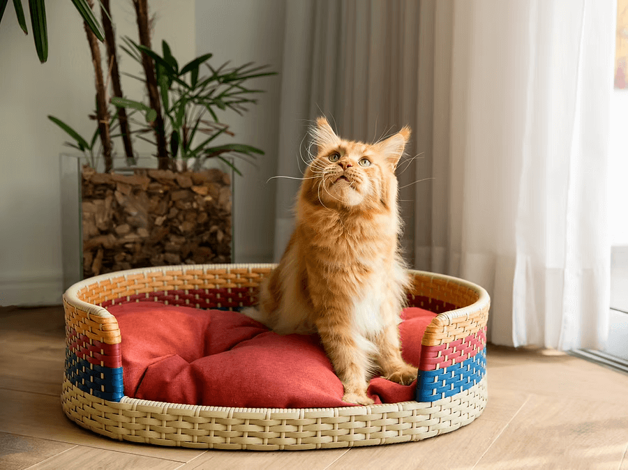 imagem de um gato na caminha