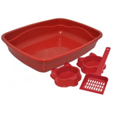733-3 - KITCAT BANDEJA HIGIÊNICA REDONDA SEM BORDA, 2 COMEDOUROS E PA HIGIÊNICA
